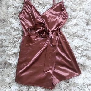 Charlotte Russe Brown Silk Romper